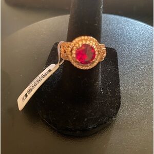 ETERNO (TM) ROSE B LUCE
(R) RUBY/WHT DIA SIMULANTS RING STERLING SILVER